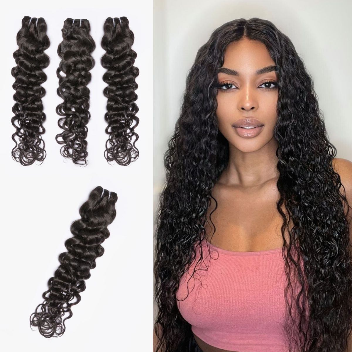 3pcs Body Wave / Water Wave / Deep Wave / Yaki Straight / Silky Straight 100% Virgin Human Hair Bundles