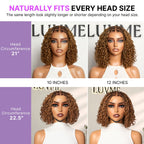 Readitress™ Ombre Brown Highlight Boho Braids Deep Curly Glueless 5x5 Closure Lace with Braided Top Human Hair Wig Pre-Cut Lace