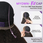 MyOwn-Fit™ 360 HD Lace Kinky Straight Wig Flexi-Fit Invisi Drawstring Cap & Pre-Cut Lace