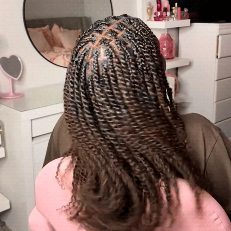 QVR Flawless Mini Twist With Soft Afro kinky Bulk Human Hair For Braiding Dreadlock
