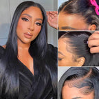 QVR Real Glueless Straight/Body Wave HD Pre Cut Lace Front Human Hair Wigs 210% Density