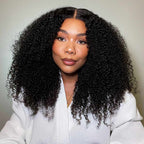QVR Glueless Jerry Curly Pre-Bleached 7x5 Lace Wig with Pre-plucked Hairline