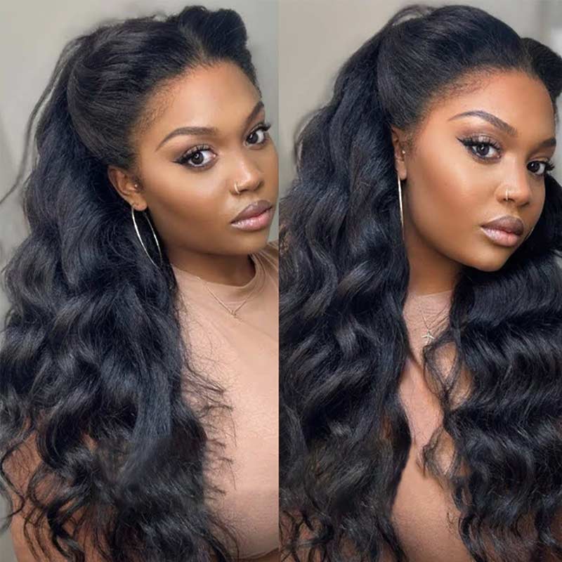 QVR 4C Hairline Curly Edge Wig Body Wave 13x4/13x6 HD Glueless Undetectable Lace Wigs