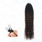 QVR #T1B/30 Crochet Hair Small Kinky Curly Machine Made Feather Human Hair Extension