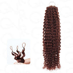 QVR Reddish Brown Crochet Weave Hair Extensions Machine Made #33B Feather Human Crochet Hair