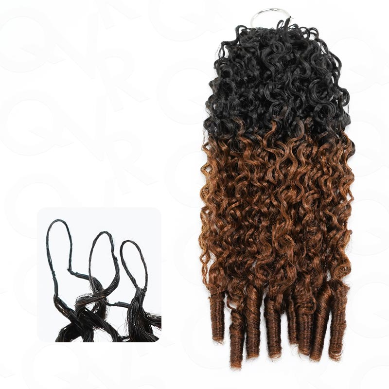 QVR Soft Feather Crochet Hair 3 Packs Small Kinky Curly Machine Made Human Hair Extension