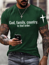 God Family  Country  In that order Men's T-shirts