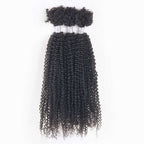 QVR Natural Black Afro Kinky V Bulk Curly Hair for Kinky Twist Crochet Braiding Hair