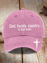 God Family Country In That Order Baseball Cap