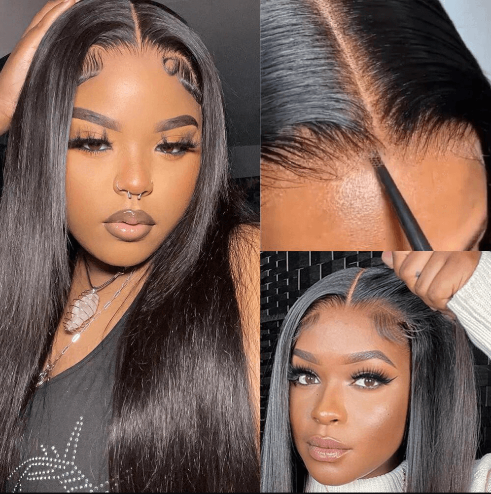 QVR Real Glueless Straight/Body Wave HD Pre Cut Lace Front Human Hair Wigs 210% Density