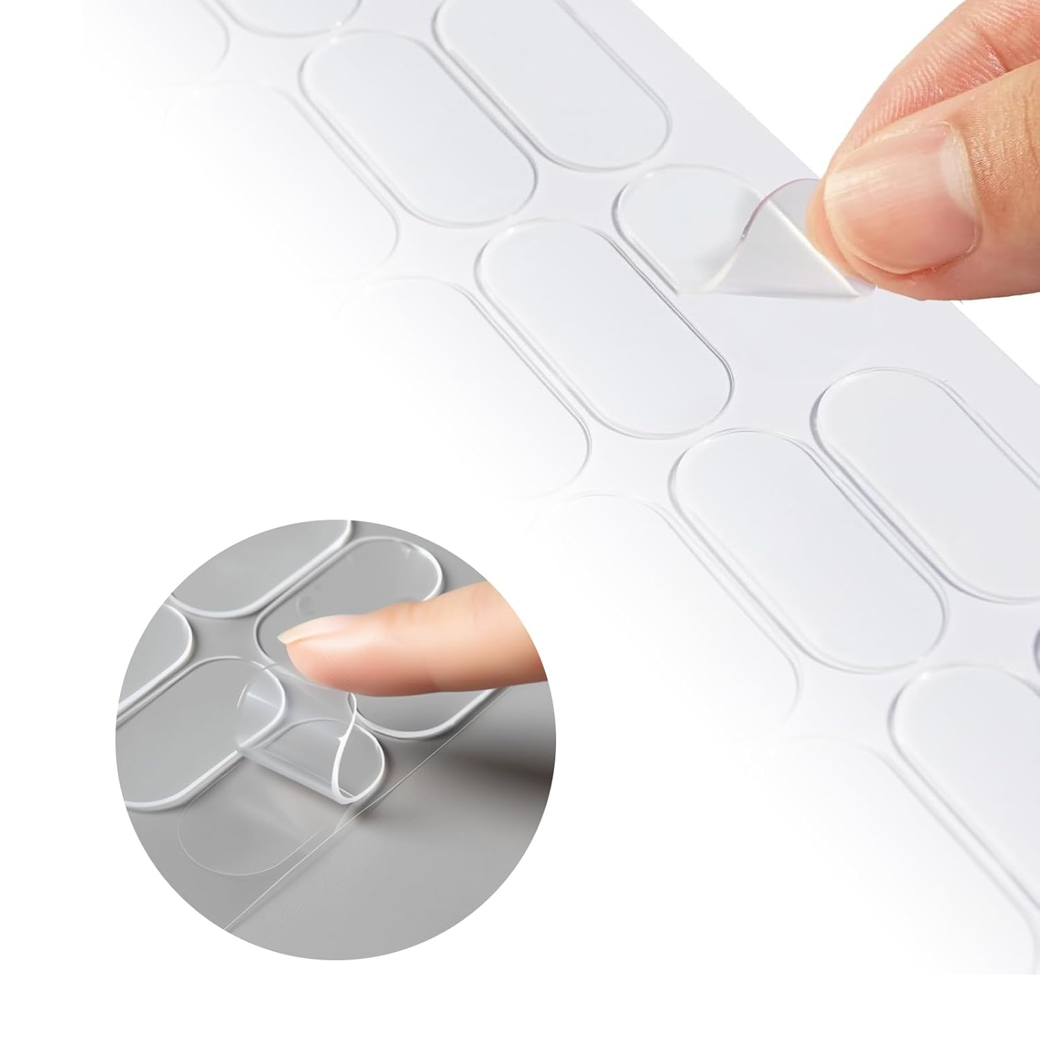 120 Pcs Double Sided Adhesive Pads,1.3×0.6" Sticky Dots Clear Double Sided Removable,Waterproof Glue Dots,Museum Sticky Tack for Wall Hanging,Balloons Poster Map Picture Christmas Festival Decoration