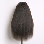 True Scalp Kinky Straight V Part Glueless Human Hair Wig Flexi-Fit Drawstring