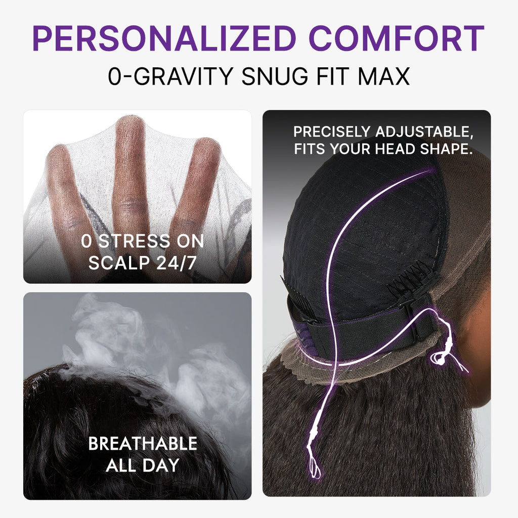MyOwn-Fit™ 360 HD Lace Free Parting Water Wave Wig Flexi-Fit Invisi Drawstring Cap & Pre-Cut Lace