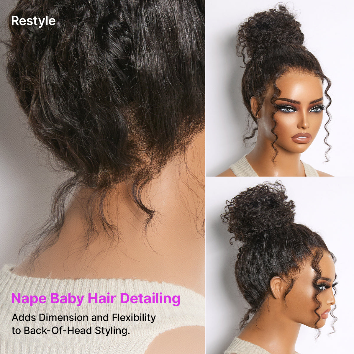MyOwn-Fit™ 360 HD Lace Free Parting Water Wave Wig Flexi-Fit Invisi Drawstring Cap & Pre-Cut Lace