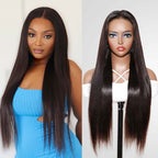 QVR Glueless Pre Cut 4x6 Lace Closure Straight Wig Human Hair HD Lace Wear & Go Wigs