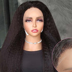 QVR Glueless Curly Edge Kinky Straight 13x4/13x6 Transparent Lace Front Human Hair Wigs