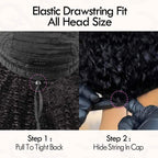 QVR Invisible Lace Edge Kinky Curly V Part Wigs Highlight #1B/27/613 No Leave Out Human Hair Wig