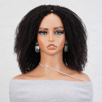 QVR Afro Kinky Curly V Part Wigs Human Hair Beginner Friendly No Leave Out