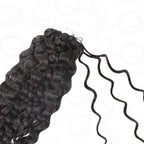 QVR Water Wave Crochet Hair Natural Black Machine Made Feather Human Hair Extension