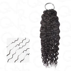 QVR Water Wave Crochet Hair Natural Black Machine Made Feather Human Hair Extension