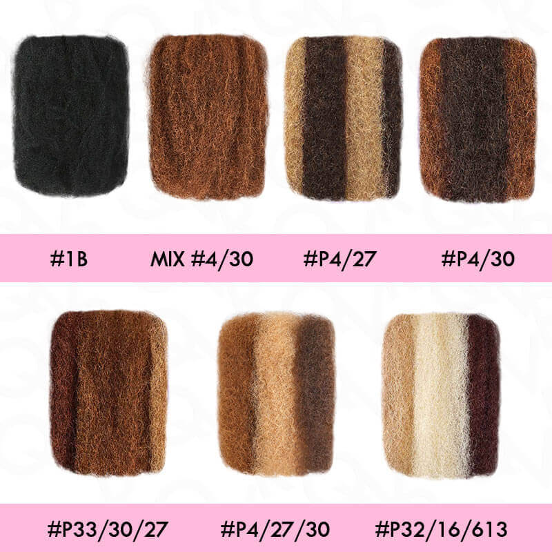 QVR 3 In 1 Afro Kinky Bulk Three Colors #4/30/27 Human Hair For Braiding Dreadlock Hair