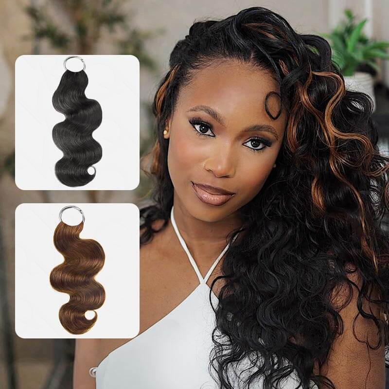 QVR Body Wave Crochet Hair Natural Black Machine Made Feather Human Hair Extension