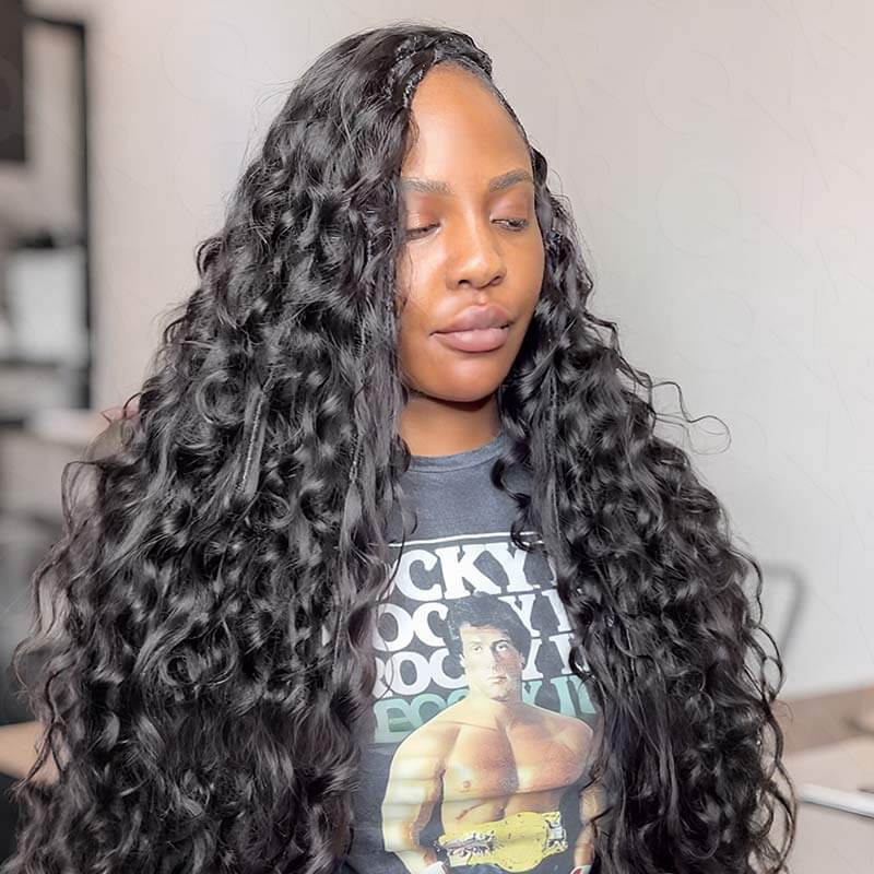 QVR Loose Wave Bulk Hair Extensions for Boho Knotless Braiding