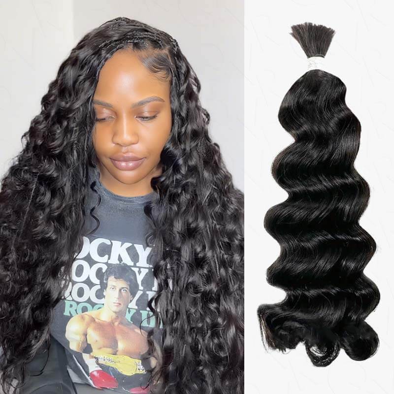QVR Body Wave Bulk Hair Extensions for Boho Knotless Braiding