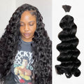 QVR Loose Wave Bulk Hair Extensions for Boho Knotless Braiding