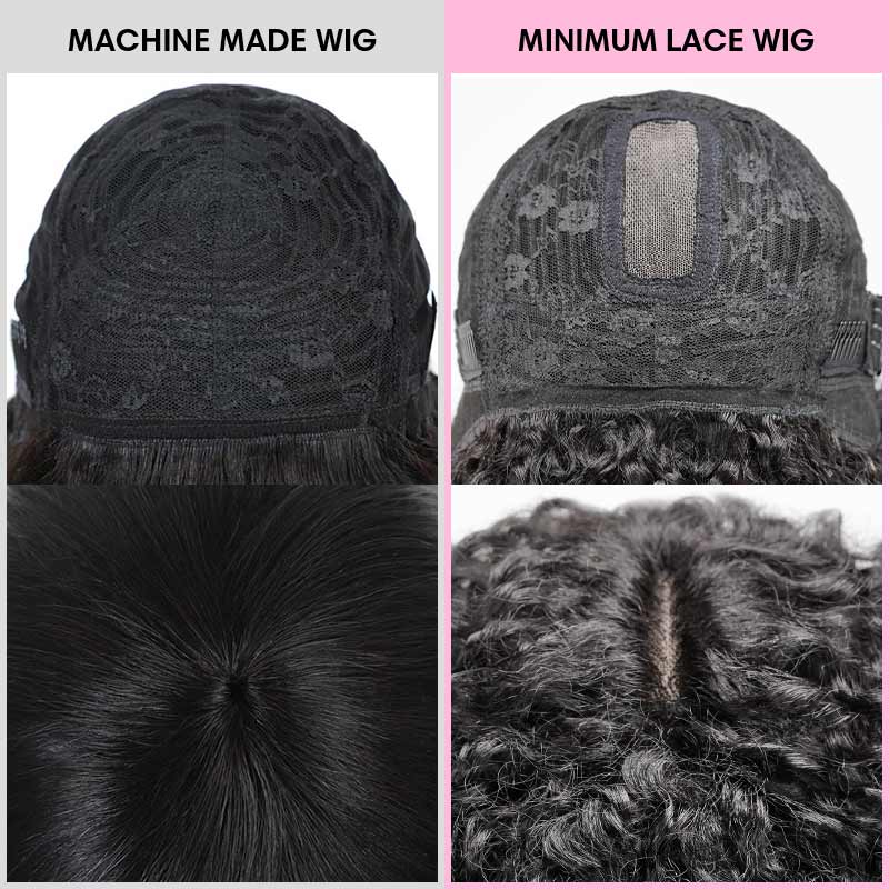 QVR Water Wave Short Pixie Bob Cut Wigs With Bangs For Black Women