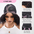QVR Honey Blonde Highlight Short Cut Curly Wig Glueless Side Part Wig Beginner Friendly