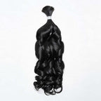 QVR French Curl Human Bulk Hair Extensions for Boho Knotless Braiding