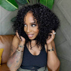 QVR Soft Feather Crochet Hair 3 Packs Small Kinky Curly Machine Made Human Hair Extension
