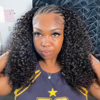 QVR Twist Curly Crochet Hair Natural Black Machine Made Feather Human Hair Extension