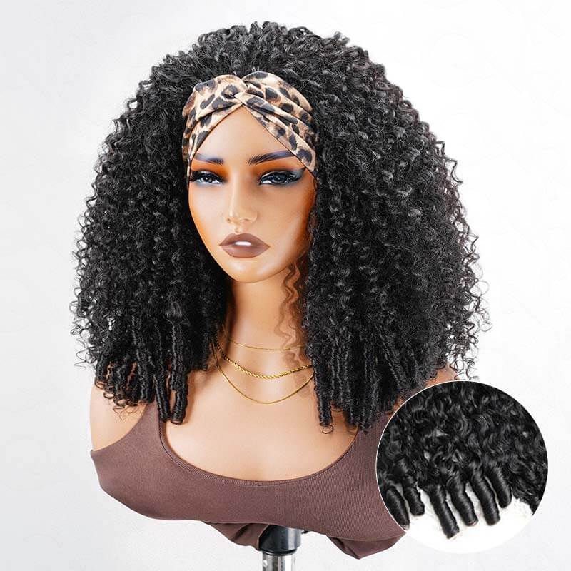 QVR Glueless Burmese Curly Half Wig 250% Density Human Hair Wig Wear Go Flip Over Wig