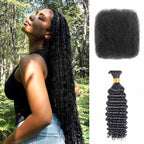 QVR Knotless Boho Island Twists with 100% Human Hair Curls