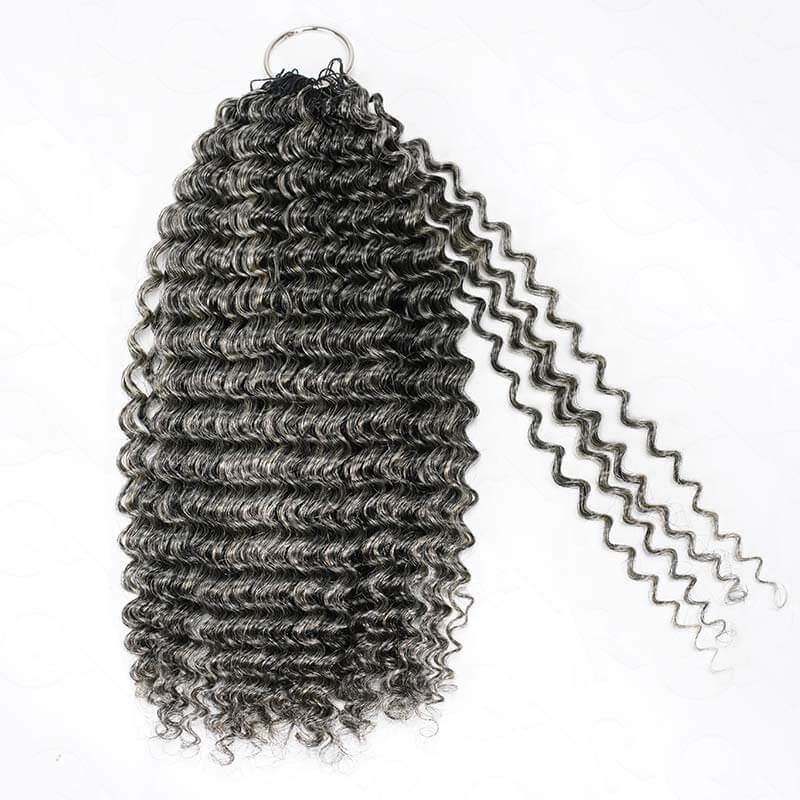 QVR Ombre Brown #T1B/4 Human Crochet Hair Small Kinky Curly Machine Made Feather Crochet Hairstyle