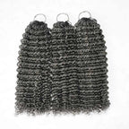 QVR Salt&Pepper Crochet Hair Body Wave Machine Made Feather Human Hair Extension