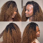 QVR #T1B/30 Crochet Hair Small Kinky Curly Machine Made Feather Human Hair Extension