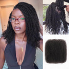 QVR No Short Hair Upgraded Afro Kinky Bulk Human Hair for Braiding & Mini Twists