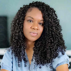 QVR Burmese Curly Crochet Hair Natural Black Machine Made Feather Crochet Human Hair Extension