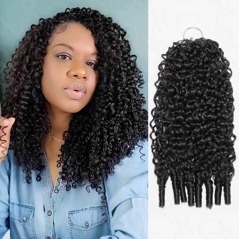 QVR Ombre Brown Feather Crochet Human Hair #T2/30 Burmese Curly Machine Made Crochet Weave Hair Extensions