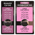 QVR Upgraded Invisible Edge 9PCS PU Clip Ins Extensions 5PCS Volumizer Natural Straight Seamless Clip In Human Hair