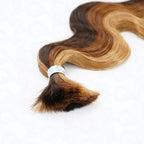 QVR Brown Highlight Body Wave Boho Knotless Braids Human Bulk Hair #P4/30/27 Human Braiding Hair Extensions