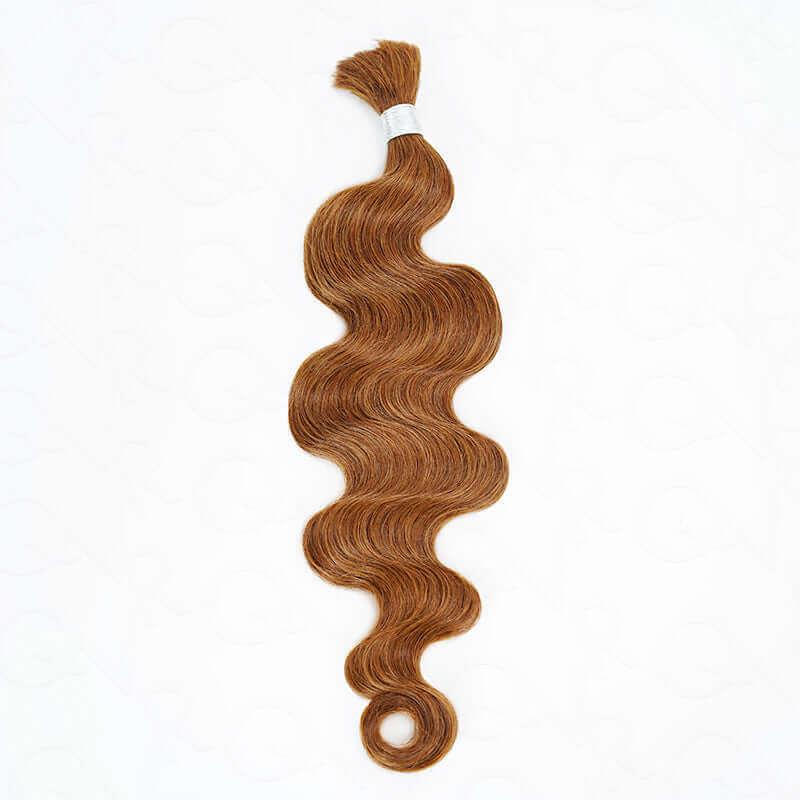 QVR Body Wave Boho Knotless Braids Human Bulk Hair Auburn Brown Human Braiding Hair Extensions