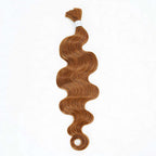 QVR Body Wave Boho Knotless Braids Human Bulk Hair Auburn Brown Human Braiding Hair Extensions