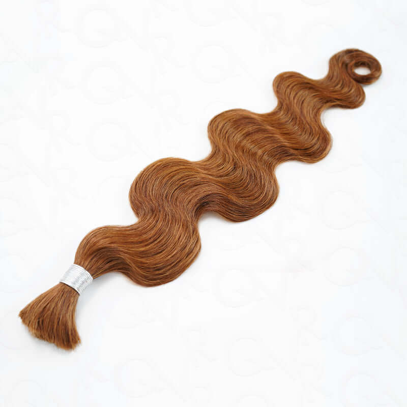 QVR Body Wave Boho Knotless Braids Human Bulk Hair Auburn Brown Human Braiding Hair Extensions