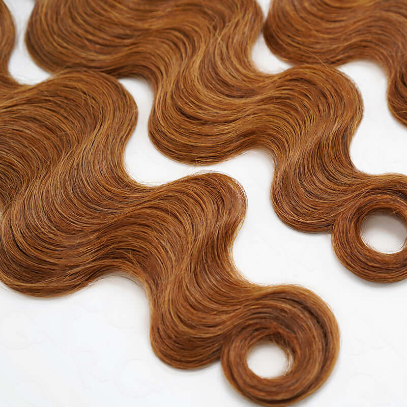 QVR Body Wave Boho Knotless Braids Human Bulk Hair Auburn Brown Human Braiding Hair Extensions