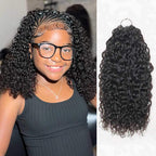 QVR Deep Wave Crochet Hair Natural Black Machine Made Feather Human Hair Extension