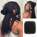 QVR No Short Hair Upgraded Afro Kinky Bulk Human Hair for Braiding & Mini Twists